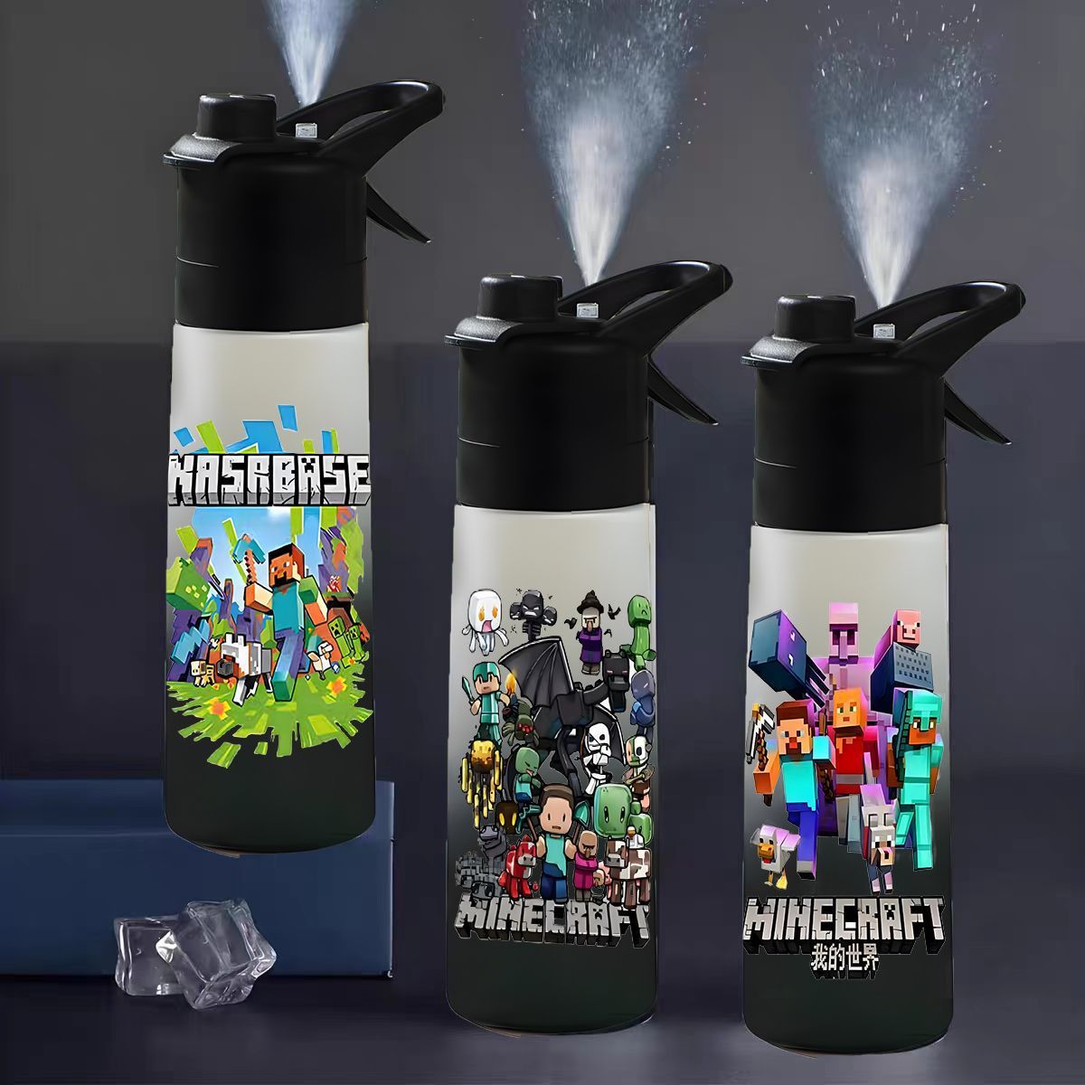 Gaming Console With Minecraft - Botol minum Minecraft 650ml, botol semprot
