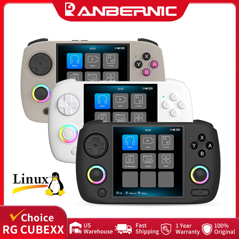 Gaming Console Handheld Retro - Konsol Game Genggam ANBERNIC RG CubeXX