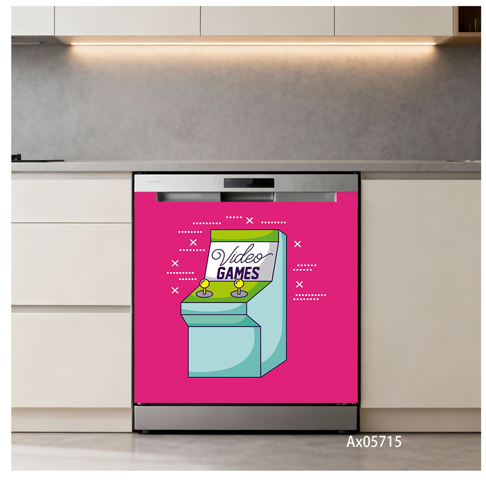 Stiker Pintu Mesin Cuci Piring - Gaming Console Cartoon ulasan dan harga